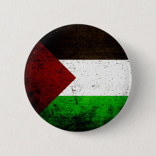 Bóton Redondo 5.08cm Bandeira preta de Palestina do Grunge