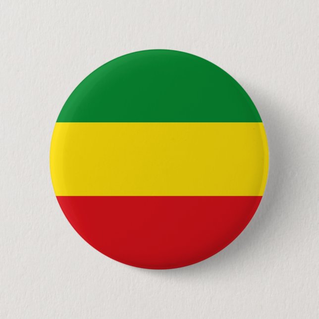 Bóton Redondo 5.08cm Bandeira Rastafarian Rasta Etiópia (Frente)