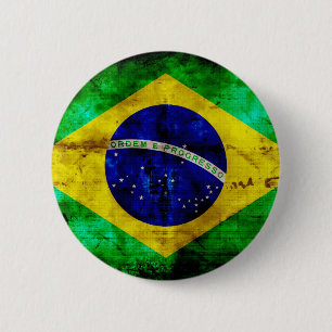 Bóton Redondo 5.08cm Bandeira resistida de Brasil