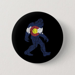 Bóton Redondo 5.08cm Bandeira Retro do Estado Sasquatch Colorado Montan