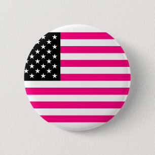 Bóton Redondo 5.08cm bandeira rosa americana