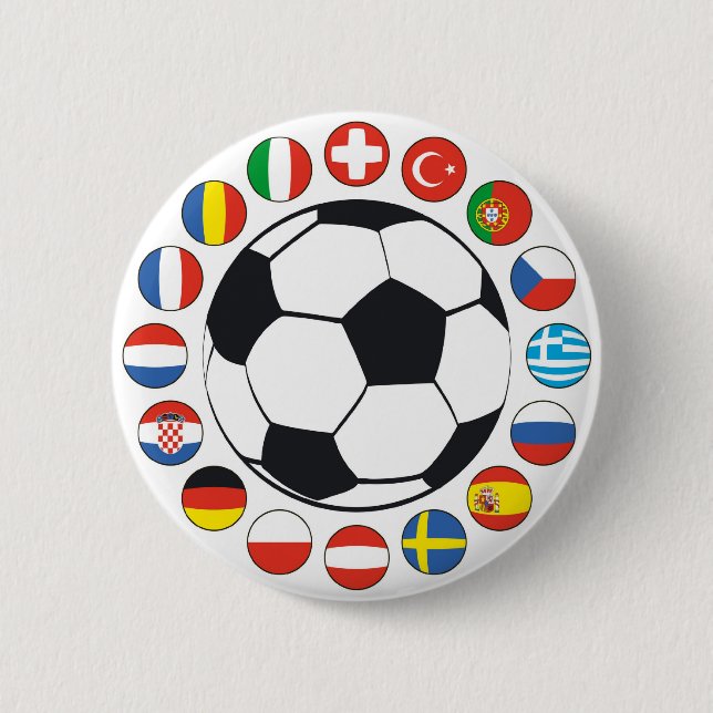 Bóton Redondo 5.08cm bandeira simples com bola (Frente)