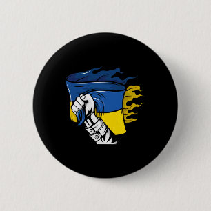 Bóton Redondo 5.08cm Bandeira ucraniana Bandeira da Ucrânia com mãos