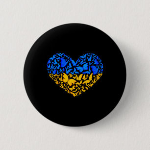 Bóton Redondo 5.08cm Bandeira Ucraniana Paz Ucrânia Bandeira Borboleta