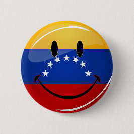 Bóton Redondo 5.08cm Bandeira venezuelana de sorriso redonda lustrosa