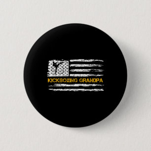 Bóton Redondo 5.08cm Bandeira Vintage dos EUA Lutador de MMA Kickboxing