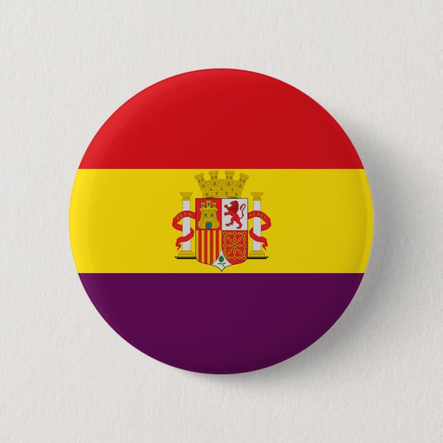 Bóton Redondo 5.08cm Bandera de la República Española (Frente)