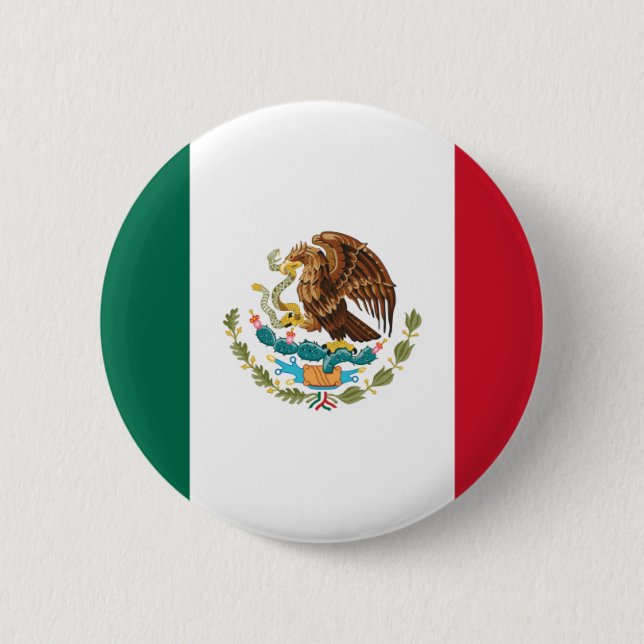 Bóton Redondo 5.08cm Bandera de México - Bandeira do México - Bandeira  (Frente)