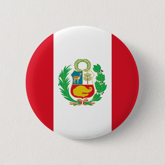 Bóton Redondo 5.08cm Bandera del Perú - bandeira de Peru (Frente)