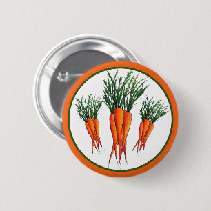 Bóton Redondo 5.08cm Bando de Carrots Orange Vegetable Veggie Garden