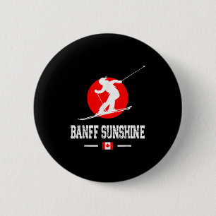 Bóton Redondo 5.08cm Banff Sunshine Canadá Estação de Esqui Montanhas R