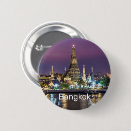 Bóton Redondo 5.08cm Bangkok Wat Arun Sunset BKK Tailândia Souvenir