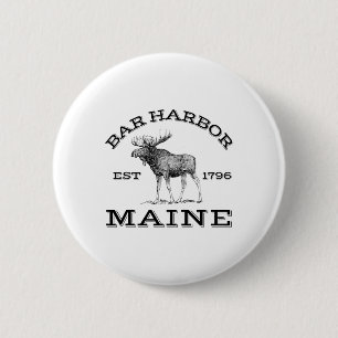 Bóton Redondo 5.08cm Bar Harbor Maine Alce Caminhada Ao Ar Livre Acadia