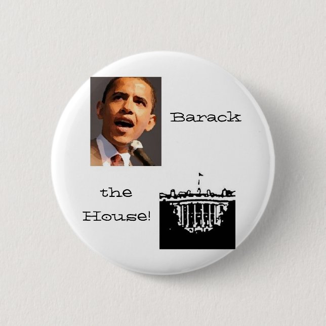 Bóton Redondo 5.08cm Barack a casa! botão (Frente)