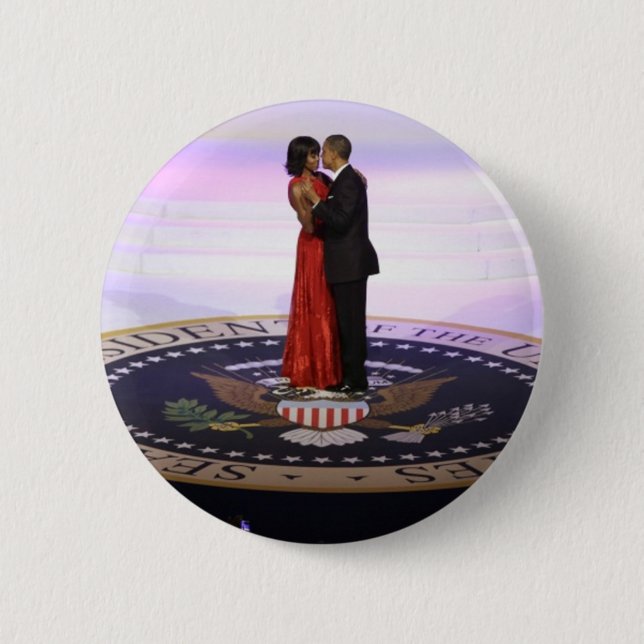 Bóton Redondo 5.08cm Barack e Michelle Obama (Frente)