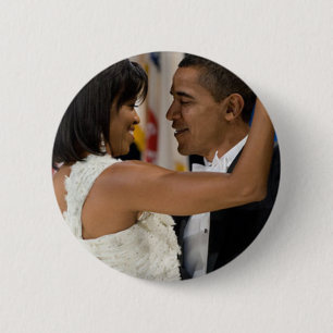 Bóton Redondo 5.08cm Barack e Michelle Obama