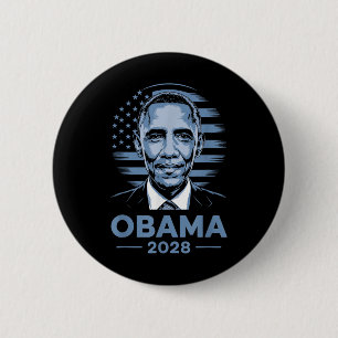 Bóton Redondo 5.08cm Barack Obama 2028 Obama 2028 4 de julho Retro