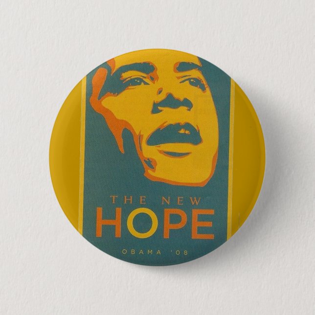 Bóton Redondo 5.08cm Barack Obama a esperança nova (Frente)