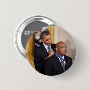Bóton Redondo 5.08cm Barack Obama e John Lewis