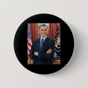 Bóton Redondo 5.08cm Barack Obama Foto 44 Presidente Potus Patriótico