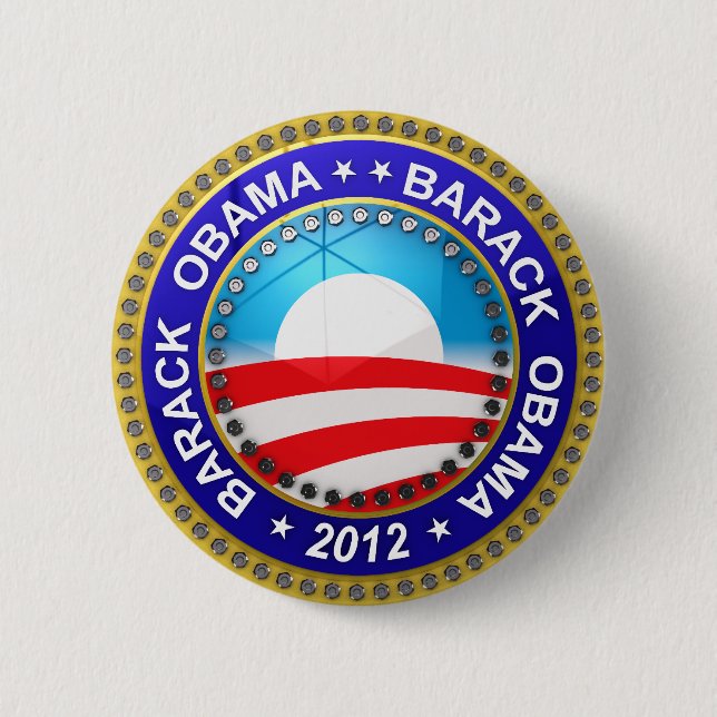 Bóton Redondo 5.08cm Barack Obama para o presidente 2012 (Frente)
