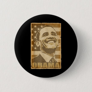 Bóton Redondo 5.08cm Barack Obama Torn Poster
