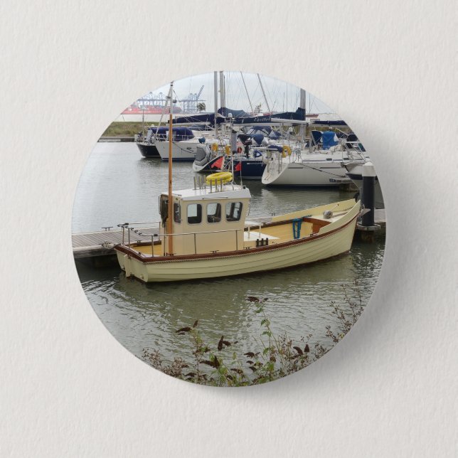 Bóton Redondo 5.08cm Barco Moderno Estilo Tradicional (Frente)