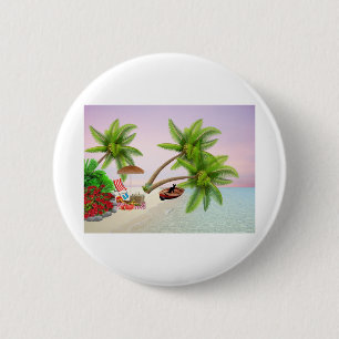 Bóton Redondo 5.08cm Barco Picnic Praia Bush Palm Trees Praia