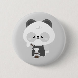 Bóton Redondo 5.08cm Barista Panda Fofo