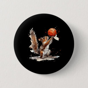 Bóton Redondo 5.08cm Basball Watercolor Squirrel Basball Bb