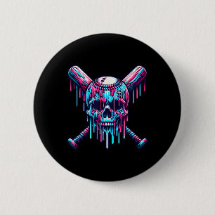 Bóton Redondo 5.08cm Baseball Skull Drill Baseball Driball Driball Ice