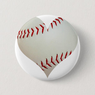Bóton Redondo 5.08cm Basebol americano em uma forma do coração