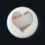 Bóton Redondo 5.08cm Basebol americano em uma forma do coração<br><div class="desc">Basebol americano em uma forma do coração</div>