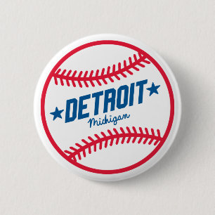Bóton Redondo 5.08cm Basebol de Detroit
