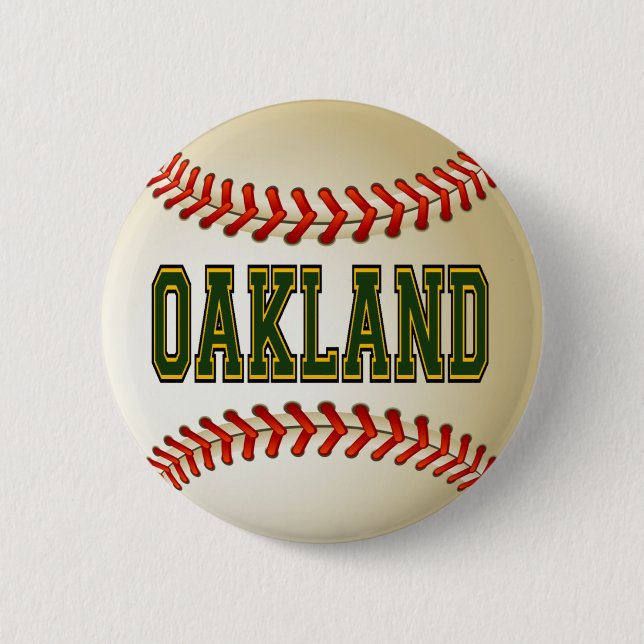BÓTON REDONDO 5.08CM BASEBOL DE OAKLAND (Frente)