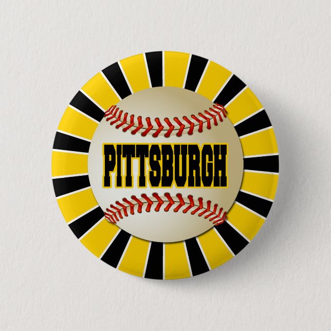 BÓTON REDONDO 5.08CM BASEBOL RETRO DE PITTSBURGH (Frente)
