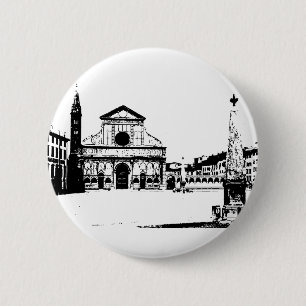 Bóton Redondo 5.08cm Basílica de Santa Maria Novella em Florença, Itáli