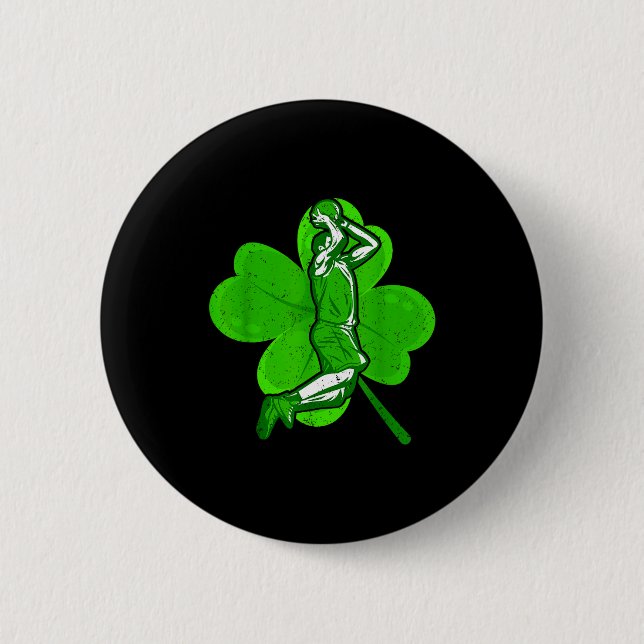 Bóton Redondo 5.08cm Basketball Shamrock St Patrick's Day Srt Lover Boy (Frente)