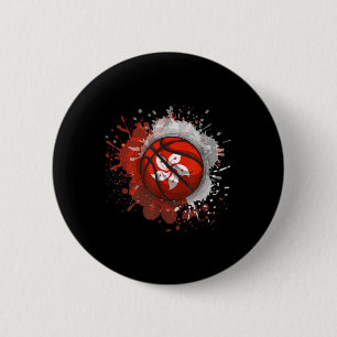 Bóton Redondo 5.08cm Basquete com Bandeira de Hong Kong