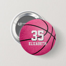 Bóton Redondo 5.08cm basquete feminino rosa-quente personalizado