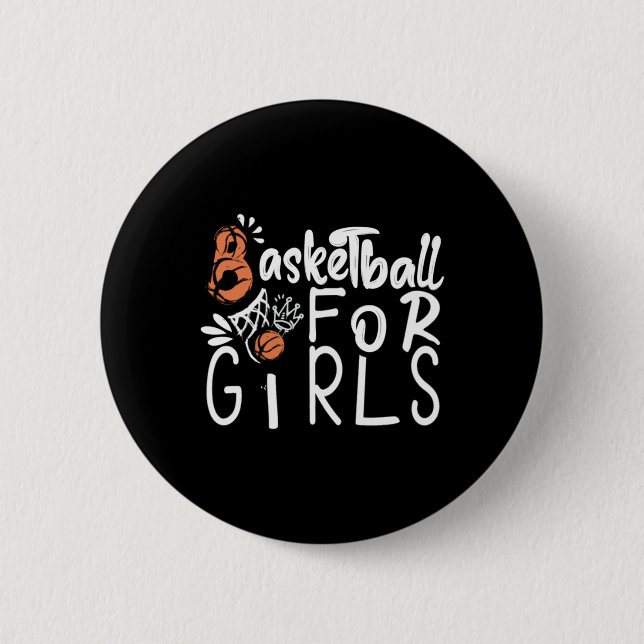 Bóton Redondo 5.08cm Basquete Para Meninas (Frente)