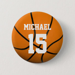 Bóton Redondo 5.08cm Basquete Seu Nome Personalizável