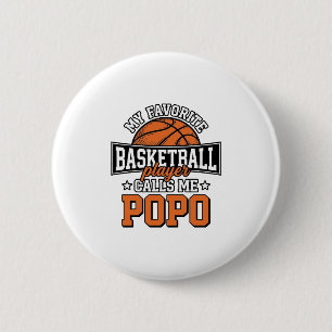 Bóton Redondo 5.08cm Basquetebol Popo Divertido Desenho Esportivo Vinta