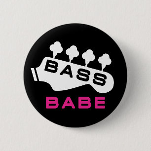 Bóton Redondo 5.08cm Bass Babe Gift Para Garota assiste