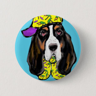 Bóton Redondo 5.08cm Basset Hound