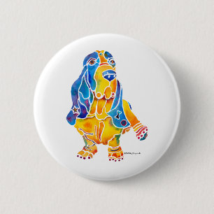 Bóton Redondo 5.08cm Basset Hound