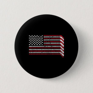 Bóton Redondo 5.08cm Bastões de hóquei com bandeira dos EUA Orgulho Ame
