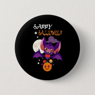 Bóton Redondo 5.08cm Bat Bonito do Halloween Oferece Ideia