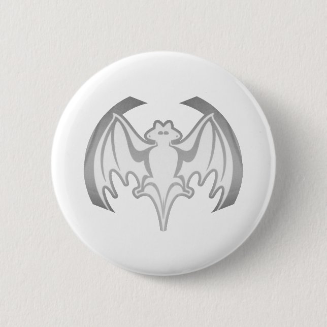 Bóton Redondo 5.08cm Bat Cinza Inv The MUSEUM Zazzle Gifts (Frente)