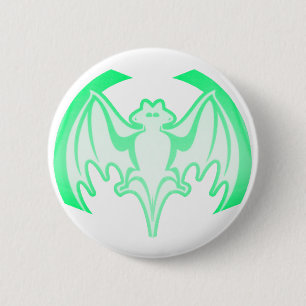 Bóton Redondo 5.08cm Bat Green Inv The MUSEUM Zazzle Gifts